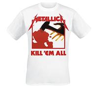 Metallica Kill 'Em All Männer T-Shirt weiß L 100% Baumwolle Band-Merch, Bands