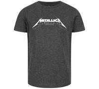 Metallica Logo - Kinder T-Shirt | Kinder T-Shirt Bio-Baumwolle Fanshirt, Farbe: Charcoal, Druckfarbe: weiß, Größe: 152