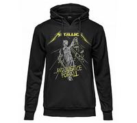 Metallica Offizielles Sweatshirt And Justice for all. Unisex-Kapuzenpullover aus Baumwolle. Regular Fit für Erwachsene und Jungen, Schwarz , XXL