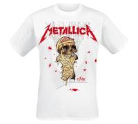 Metallica Männer T-Shirt One Landmine Weiß 100% Baumwolle Größe L – Band-Merch, Totenköpfe