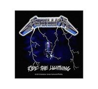 Metallica Patch Ride The Lightning band logo offiziell Nue Schwarz (10cm x 10cm)