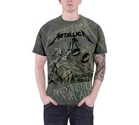 Metallica T Shirt Justice for all Neon offiziell Herren Nue Grau All Over Print
