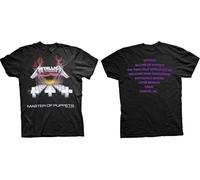 Metallica Männer T-Shirt Master of Puppets 100% Baumwolle Schwarz L