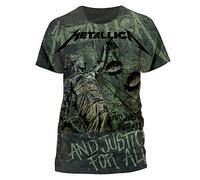 Metallica - T-Shirt (M) Justice Neon All-Over (Unisex)