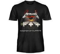 Metallica T-Shirt Master of Puppets Offizielles Rock-T-Shirt Heavy Metal Band Unisex Erwachsene Jungen, Master of Puppets, XL
