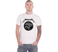 Metallica T Shirt Schwarz Album Poster Band Logo Nue offiziell Unisex Weiß M