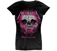 Metallica T Shirt Wherever I May Roam Band Logo offiziell Damen Skinny Fit L