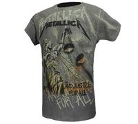 Metallica und Justice For All Neon-Allover-Print-T-Shirt S Grau