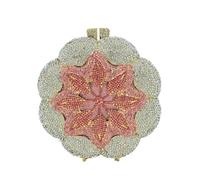 Metallische Abendtaschen mit Diamantbesetzten Perlen Handtasche Strass Party Bankett Taschen (Rosa)