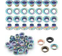 Metallösen, Loch-Set, Metallösen, Ösen, 200 Sets, Ösen-Werkzeug-Set für Lederkleidung, Gürtel, Regenbogen 5 mm