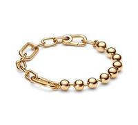 Metallperlen und Gliederkettenarmband, ME, vergoldet