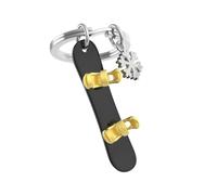 METALMORPHOSE - 3D Metall Schlüsselanhänger Snowboard & Schneeflocke - Für Wintersportbegeisterte - Geschenk für Mann, Geschenk für Frau - MTM148-01