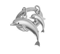 METALMORPHOSE MTM145-06 Schlüsselanhänger, Delfin & Baby, silberfarben, Einheitsgröße, Silber, Taille unique