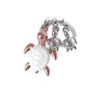 Metalmorphose MTM195-01 Schlüsselanhänger Schildkröte mit 2 Babys, Silber und Gold., S, Einzigartig
