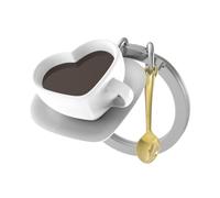 Metalmorphose MTM216-01 Schlüsselanhänger Kaffeetasse Herz und Löffel, Weiß, Braun., L, Einzigartig