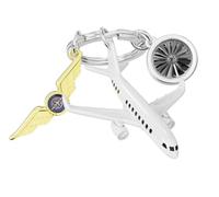 METALMORPHOSE - Schlüsselanhänger Flugzeugpilot - Schlüsselanhänger Luftfahrt - originelles Geschenk für Damen und Herren, mehrfarbig, one size