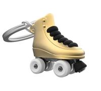 METALMORPHOSE - Schlüsselanhänger Rollschuhe Gold - Passion Sport - Schlittschuhlaufen - Geschenk für Damen und Herren, goldfarben, one size, Retro