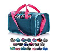 meteor 20 40 L Sporttasche Kinder Badetasche Herren schwimmtasche Schultertaschen Reisetasche Urlaubstasche klein Fitnesstasche Riementasche Schule Taschen Kindertaschen (Pink/Blue Flowers, 40 L)