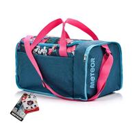meteor 20 40 L Sporttasche Kinder Badetasche Herren schwimmtasche Schultertaschen Reisetasche Urlaubstasche klein Fitnesstasche Riementasche Schule Taschen Kindertaschen (Pink/Blue Flowers, 40 L)