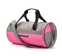 meteor Sporttasche Kinder 25L runde Tasche Gym Tasche Herren schwimmtasche Reisetasche Urlaubstasche klein Fitnesstasche Kindertaschen Schule-Taschen turntasche Jungen (25 L, pink/hellgrau)
