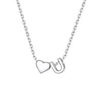 Meteorstarry Buchstaben Kette,Collier Damen Silber, Damen Halskette Silber 925 Herz Anhänger, Romantisch Mutter Tochter Geschenke Für Frauen Hochzeitsgeschenk Damenschmuck Geburtstagsgeschenk Frau