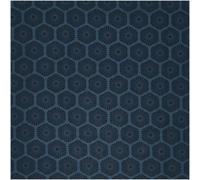 Meterware Baumwoll-Popelin blau Rosette