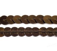 Meterware Paillettenborte Pailletten einreihig, 6mm, glatt, Karneval, Fasching (Verkaufseinheit 5m) - in vielen weiteren glitzernden Farben erhältlich (dunkel-olive)