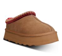 metricfalcon Plateau-Mini-Stiefel für Damen, Hausschuhe, Slipper aus Pelz/Fleecefutter/Wildleder, kurze Stiefeletten, Braun, 38.5 EU