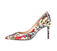 Mettesally Damen Stiletto High Heels Spitz Geschlossen Zehe Bequem 8.5CM Pumps Büro Hochzeit Party Kleid Schuhe Mehrfarbig EU 37