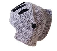 Metyou Perücke, Bartmütze, handgefertigt, gestrickt, warm, Wintermütze, Skimütze, für Damen und Herren Gr. Einheitsgröße, QS-GRAY