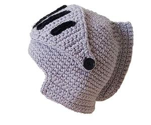Metyou Perücke, Bartmütze, handgefertigt, gestrickt, warm, Wintermütze, Skimütze, für Damen und Herren Gr. Einheitsgröße, QS-GRAY