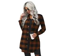 Meufam Hemdjacke Damen Jacke Knöpfe Oversized Übergangsjacke Bluse Klassisches Sneakershirt Basic Shirt Urban Style Freizeithemd Langarm Holzfällerjacke Hemdbluse