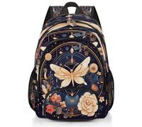Mexpekil Aesthetic Butterflies Floral Flower School Backpack Large School Bag for Girls Boys Kids Waterproof Laptop Backpack for Women Men Lightweight Hiking Travel Backpack 17 Inch