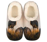 Mexpekil Damen Herren Hausschuhe Wilde Rentier Tier Hausschuhe Weiche Warme Flauschige Haus Slipper Stiefel rutschfeste Winter Fußwärmer Geschenke für Mama Papa Damen Mädchen Jungen Größe 37-45, multi