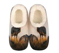 Mexpekil Damen Herren Hausschuhe Wilde Rentier Tier Hausschuhe Weiche Warme Flauschige Haus Slipper Stiefel rutschfeste Winter Fußwärmer Geschenke für Mama Papa Damen Mädchen Jungen Größe 37-45, multi