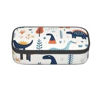 Mexpekil Federmäppchen mit Tiermotiv, niedlicher Fuchs, für Mädchen, Jungen, Federmäppchen, Schreibwaren-Organizer mit Fächern, Schulbedarf-Tasche für Studenten, Büro, Cartoon-Dinosaurier-Muster