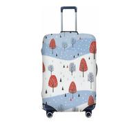 Mexpekil Gepäckabdeckung, abstrakte Bäume, passend für 45,7-53,3 cm große Koffer, Reisetrolley, kratzfest, Staubschutz, elastischer Gepäckschutz für Urlaubsreisen, Rot / Blau, mehrfarbig, For 29--32