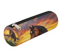 Mexpekil Majestätisches Pferd, Sonnenblumenfeld, Federmäppchen für Mädchen, Jungen, Schreibwarenbeutel, Organizer, kleine Schulbedarf-Tasche für Studenten, Büro