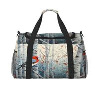 Mexpekil Reisetasche für den Winter, Wald, Birkenbaum, Vogel, Handgepäcktasche für Damen und Herren, Sport, Fitnessstudio, leichte Wochenendtasche mit Schultergurt, multi, Einheitsgröße, Reisetasche