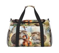 Mexpekil Reisetasche mit lustigem Wald-Igel, musikalische Handgepäcktasche für Damen und Herren, Sport, Fitnessstudio, leichte Wochenendtasche mit Schultergurt, multi, Einheitsgröße, Reisetasche