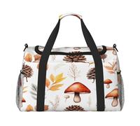 Mexpekil Reisetasche mit Waldmuster, Pilz, Tannenzapfen, Herbst, Handgepäcktasche für Damen und Herren, Sport, Turnbeutel, leicht, Wochenendtasche, Übernachtungstasche mit Schultergurt, multi
