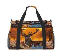 Mexpekil Reisetasche, Motiv: Herbst, Wald, Tier, Hirsch, Handgepäcktasche für Damen und Herren, Sport, Fitnessstudio, Duffel, leicht, Wochenendtasche, Übernachtungstasche, mit Schultergurt, multi