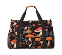 Mexpekil Reisetasche, Motiv: Herbstpflanzen, Blätter, Wald, Pilze, Handgepäcktasche für Damen und Herren, Sporttasche, leicht, Wochenendtasche, Übernachtungstasche, mit Schultergurt, multi