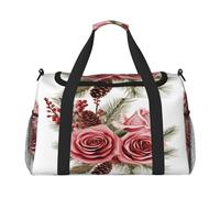 Mexpekil Reisetasche, Motiv: Rosen, Tannenzapfen, Kunstmalerei, Handgepäcktasche für Damen und Herren, Sporttasche, leicht, Wochenendtasche, Übernachtungstasche mit Schultergurt, multi, Einheitsgröße