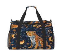 Mexpekil Reisetasche, Motiv: Wald, Aniaml, Leopardenmuster, Mond, Handgepäcktasche für Damen und Herren, Sport, Fitnessstudio, Duffel, leicht, Wochenendtasche, Übernachtungstasche mit Schultergurt