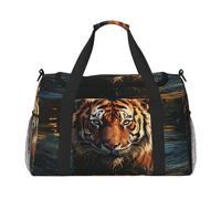 Mexpekil Reisetasche, Motiv: Wald, Aniaml, Tiger, Malerei, Handgepäcktasche für Damen und Herren, Sport, Fitnessstudio, Duffel, leicht, Wochenendtasche, Übernachtungstasche mit Schultergurt, multi