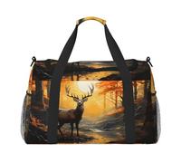 Mexpekil Reisetasche, Motiv: Wald, Sonnenuntergang, Tier, Hirsch, Handgepäcktasche für Damen und Herren, Sport, Fitnessstudio, leichte Wochenendtasche mit Schultergurt, multi, Einheitsgröße