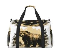 Mexpekil Reisetasche, Motiv: Wald, Wildtiere, Tier, Bär, Handgepäcktasche für Damen und Herren, Sport, Fitnessstudio, Duffel, leicht, Wochenendtasche, Übernachtungstasche, mit Schultergurt, multi