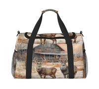 Mexpekil Reisetasche Winer Wald Tier Hirsch Handgepäck Tragetasche für Damen Herren Sport Gym Duffel Leichte Weekender Übernachtungstasche mit Schultergurt, multi, Einheitsgröße, Reisetasche