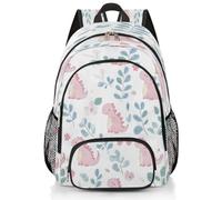 Mexpekil Schulrucksack mit Dinosaurier-Motiv, groß, für Mädchen, Jungen, Kinder, wasserdicht, Laptop-Rucksack für Damen und Herren, leicht, Wandern, Reiserucksack, 43,2 cm, Rosa